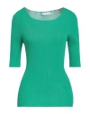 Attic And Barn Woman Sweater Emerald Green Size L Viscose, Polyamide In Green
