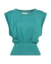Attic And Barn Woman Sweater Sage Green Size M Modal, Linen, Polyester In Blue