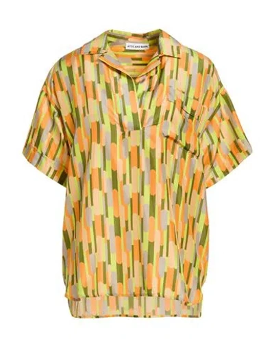 Attic And Barn Woman Top Orange Size 6 Silk In Multi