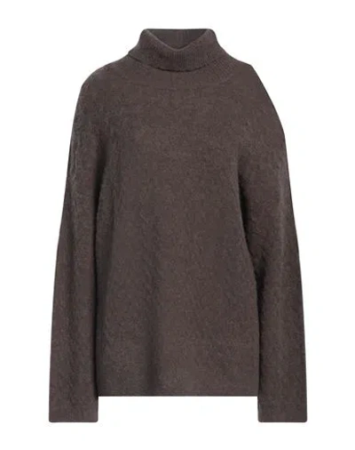 Attic And Barn Woman Turtleneck Khaki Size M Polyamide, Acrylic, Alpaca Wool, Wool, Elastane In Beige