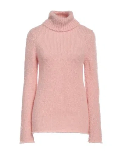 Attic And Barn Woman Turtleneck Light Pink Size M Mohair Wool, Alpaca Wool, Polyamide