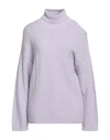 Attic And Barn Woman Turtleneck Lilac Size S Polyamide, Acrylic, Alpaca Wool, Wool, Elastane In Purple