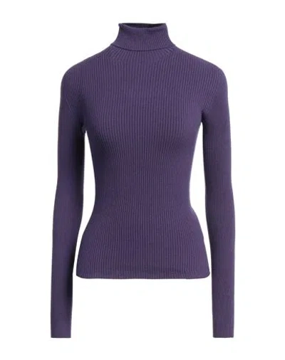 Attic And Barn Woman Turtleneck Purple Size M Viscose, Polyester
