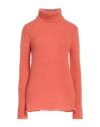 Attic And Barn Woman Turtleneck Salmon Pink Size S Mohair Wool, Alpaca Wool, Polyamide In Pink