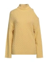 Attic And Barn Woman Turtleneck Yellow Size Xs Polyamide, Acrylic, Alpaca Wool, Wool, Elastane In Yellow