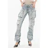 Attico Light-washed Cargo Denims