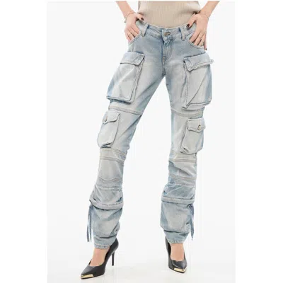 Attico Light-washed Cargo Denims