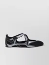 Attico Floor 01 Mesh And Leather Ballerinas Flat In Black