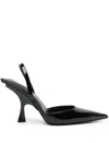 Attico Ester Leather Slingback Pumps In Black