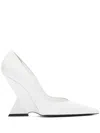 Attico Cheope Patent-leather And Silver-tone Pumps In White