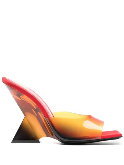 Attico Cheope Degrade 105mm Mules In Degrade Red