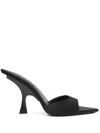 Attico Kitten Heel Open Toe Single Strap Mules In Black