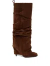 Attico 105mm Rea Square Toe Boots In Brown