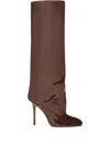 Attico 105mm Sienna Patent-leather Boots In Brown