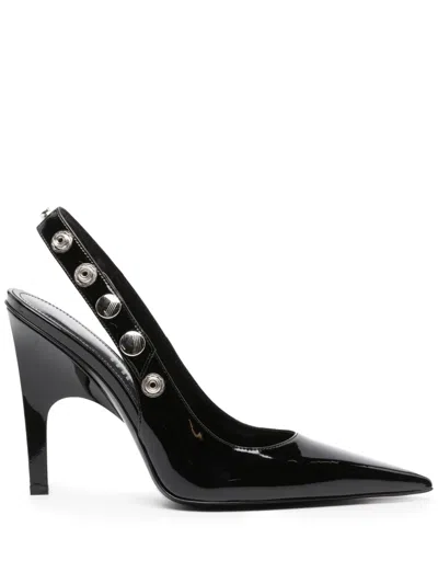 Attico 105mm Stud-embellished Patent Leather Pumps In Black