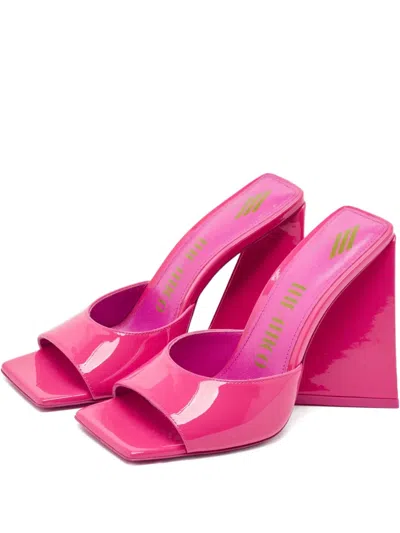 Pre-owned Attico 110mm Devon Patent-leather Sandals In Pink