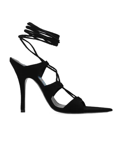Attico 110mm Lace-up Sandals In Black