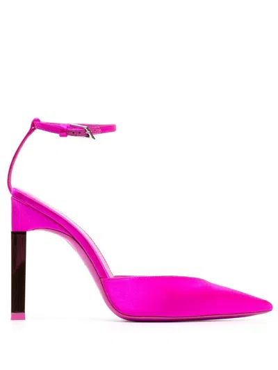 Attico 110mm Perine Satin Pumps In Fuchia