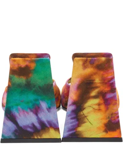 Pre-owned Attico 110mm Tie Dye Square-toe Sandals