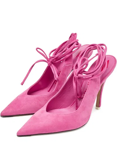Pre-owned Attico 110mm Venus Heeled Pumps In Pink