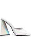 Attico Devon Metallic Leather Mule In Silver