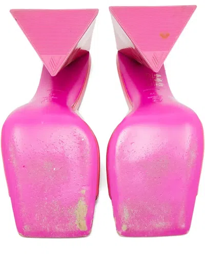 Pre-owned Attico 115mm Devon Patent-leather Sandals In Pink