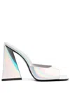 Attico Devon Metallic Leather Mule In Silver