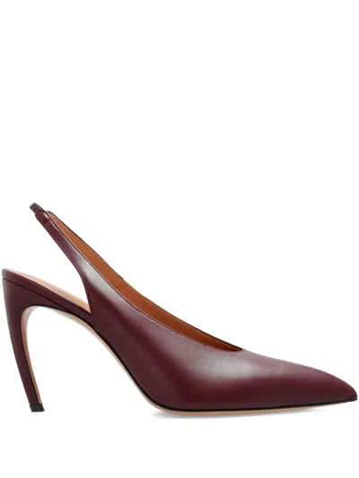 Attico 11mm Slingback Pointed-toe Pumps In Red