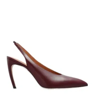 Attico 11mm Slingback Pointed-toe Pumps In Brown