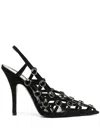 Attico Grid Slingback Dã©col In Black