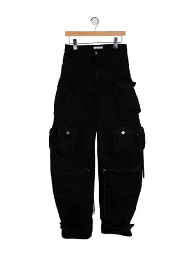 Pre-owned Attico 2024 Wide Leg Jeans In Black