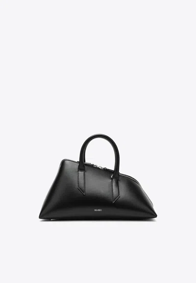 Attico 24h Geometric Top Handle Bag In Calf Leather In Black