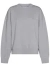 Attico Grey Crewneck Logo Pullover In Gray
