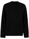 Attico Asymmetric Wool And Cashmere Pullover In Black  