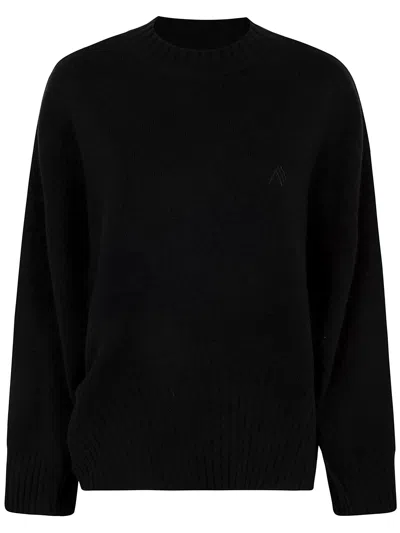 ATTICO WIDE RIBBED CACHEMIRE KNIT SWEATER,250WCK00107.KWS002AA 100 BLACK