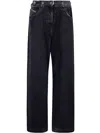 Attico Mat Coated Canvas Long Pants For Women In Blue