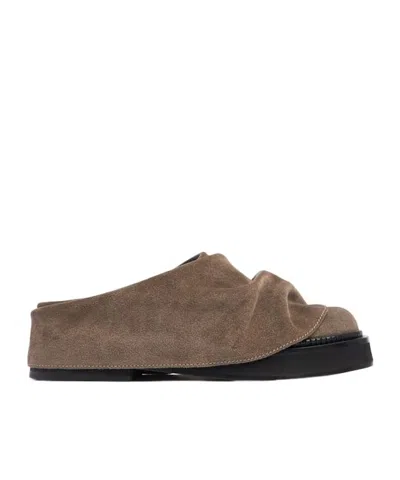 Attico 30mm Mini Robin Suede Mules In Brown