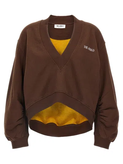 Attico 3d Logo Sweatshirt In Brown