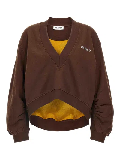 Attico Brown Cotton Sweatshirt With Logo