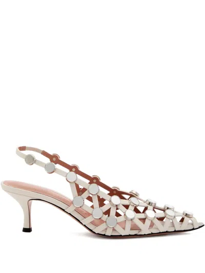 ATTICO 50MM GRID SLINGBACK PUMPS
