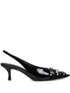 Attico 50mm Leather Slingback Pumps In Black
