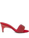 Attico 60mm Crystal-embellished Heeled Mules In Red