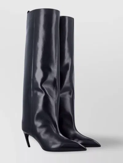 Attico 65 High Shaft Kitten Heel Boots In Black