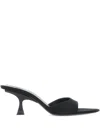 Attico Kitten Heel Open Toe Single Strap Mules In Black