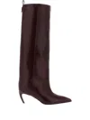 Attico 65mm Lea Pointed-toe Leather Boots In Red
