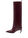 Attico 65mm Lea Pointed-toe Leather Boots In Red