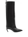 Attico 65mm Lea Pointed-toe Leather Knee-high Boots