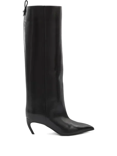 Attico 65mm Lea Pointed-toe Leather Knee-high Boots