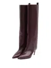 Attico 65mm Pointed-toe Leather Boots In Brown