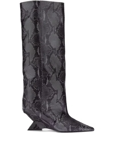 ATTICO 65MM SNAKESKIN-PRINT BOOTS